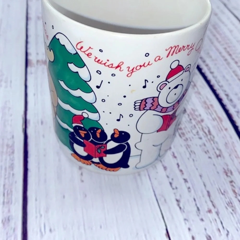 Vintage wish you a merry Christmas coffee mug